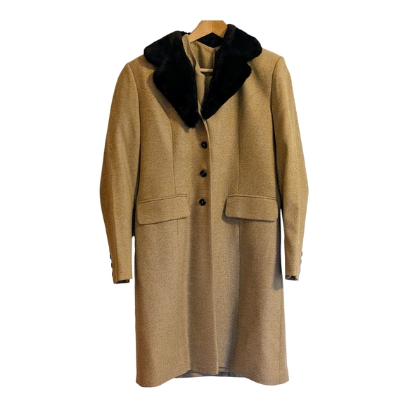 J. Peterman Company Wool Cashmere Tweed Trench Coat Dress Set - Picture 1 of 14